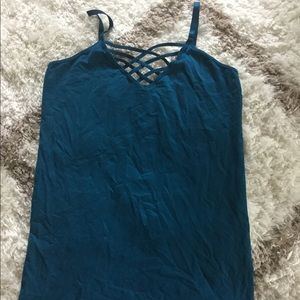 Zenana Triple Criss Cross Caged Long Seamless Tank